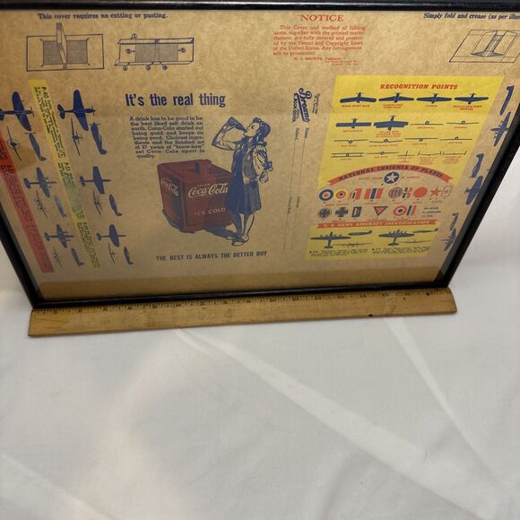 WW11 COCA-COLA FRAMED 1940’s BOOK COVER VERY RARE - Picture 7 of 10